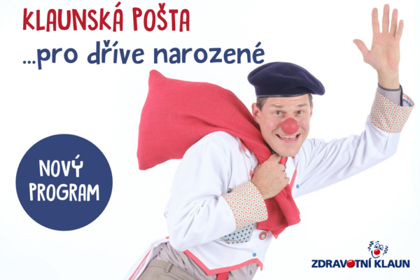 Zdravotní klaun má nový program pro seniory s názvem Klaunská pošta pro dříve narozené. 